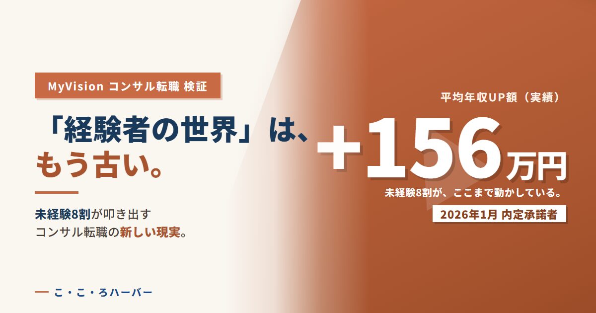 MyVision・未経験8割・年収+156万円のアイキャッチ